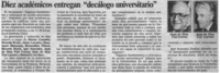 Diez académicos entregan "decálogo universitario"