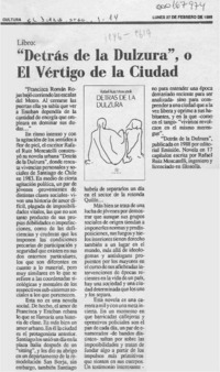 "Detrás de la dulzura", o el vértigo de la ciudad  [artículo].