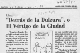 "Detrás de la dulzura", o el vértigo de la ciudad  [artículo].