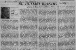 El último brindis  [artículo] Miguel Angel Díaz A.