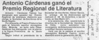 Antonio Cárdenas ganó el Premio Regional de Literatura  [artículo].
