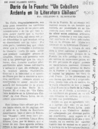 Darío de la Fuente, "Un caballero andante en la literatura chilena"  [artículo] Orlando R. Almonacid.