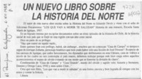 Un Nuevo libro sobre la historia del norte  [artículo].