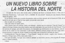 Un Nuevo libro sobre la historia del norte  [artículo].