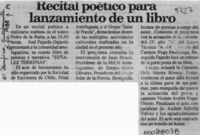 Recital poético para lanzamiento de un libro  [artículo].
