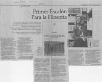 Primer escalón para la filosofía  [artículo] María Soledad Dalbosco.