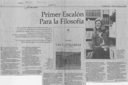 Primer escalón para la filosofía  [artículo] María Soledad Dalbosco.