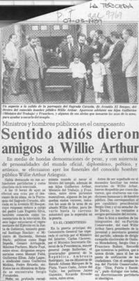 Sentido adiós dieron amigos a Willie Arthur