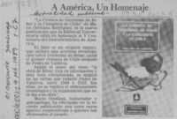 A América, un homenaje  [artículo].