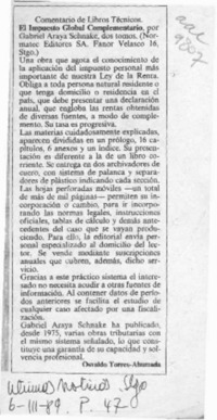 "El Impuesto Global Complementario"