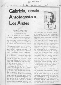 Gabriela, desde Antofagasta a Los Andes  [artículo] Palmira Ramos Cruz.