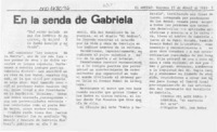 En la senda de Gabriela  [artículo].