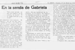 En la senda de Gabriela  [artículo].