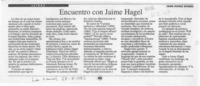 Encuentro con Jaime Hagel  [artículo] Jaime Gómez Rogers.
