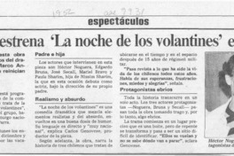 Ictus estrena "La noche de los volantines" en mayo  [artículo].