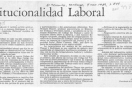 Institucionalidad laboral  [artículo] Francisco Walker E.