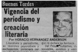 Vigencia del periodismo y creación literaria