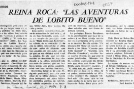 Reina Roca, "Las aventuras de lobito bueno"  [artículo] José Arraño Acevedo.