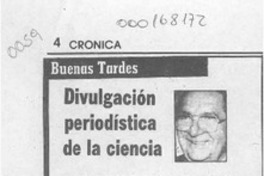 Divulgación periodística de la ciencia