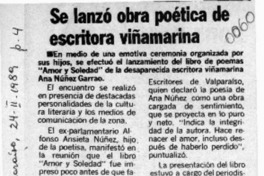 Se lanzó obra poética de escritora viñamarina  [artículo].