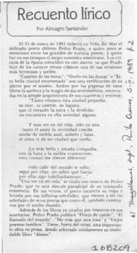 Recuento lírico  [artículo] Almagro Santander.
