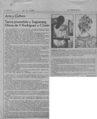 Tierra prometida y Zugzwang, obras de V. Rodríguez y C. León  [artículo] Bernardo Soria.