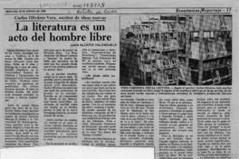 La literatura es un acto del hombre libre  [artículo] Juan Alcapio Valenzuela.