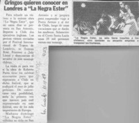 Gringos quieren conocer en Londres a "La negra Ester"