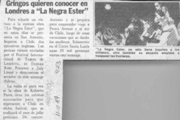 Gringos quieren conocer en Londres a "La negra Ester"