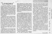 "La espera"  [artículo] Cronos.