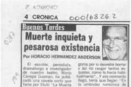 Muerte inquieta y pesarosa existencia  [artículo] Horacio Hernández Anderson.