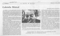 Gabriela Mistral  [artículo] Eduardo Rioseco Maureira.