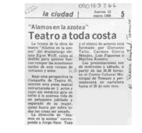Teatro a toda costa  [artículo].