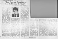 "Las Fuerzas Armadas en los gobiernos de Chile"  [artículo] Wellington Rojas Valdebenito.