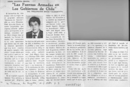 "Las Fuerzas Armadas en los gobiernos de Chile"  [artículo] Wellington Rojas Valdebenito.