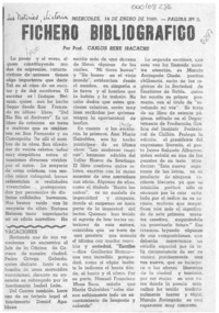 Fichero bibliográfico  [artículo] Carlos René Ibacache.