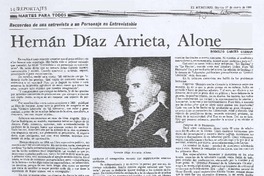 Hernán Díaz Arrieta, Alone