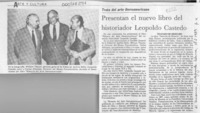 Presentan el nuevo libro del historiador Leopoldo Castedo  [artículo].