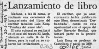 Lanzamiento de libro  [artículo].