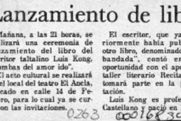 Lanzamiento de libro  [artículo].