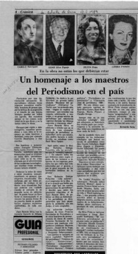 Un homenaje a los maestros del periodismo en el país