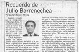 Recuerdo de Julio Barrenechea  [artículo] Lautaro Robles Alvarez.