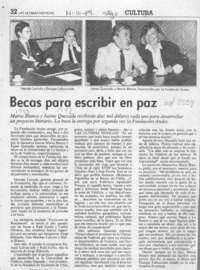 Becas para escribir en paz  [artículo].