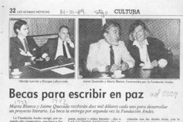 Becas para escribir en paz  [artículo].