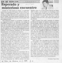 Esperado y misterioso encuentro