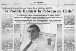 "Es posible reducir la pobreza en Chile"