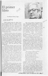 El primer libro  [artículo] Marino Muñoz Lagos.