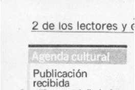 Publicación recibida  [artículo].