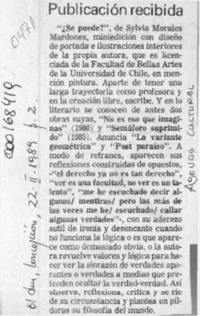 Publicación recibida  [artículo].