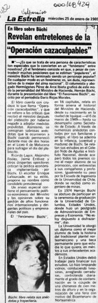 Revelan entretelones de la "Operación cazaculpables"  [artículo].